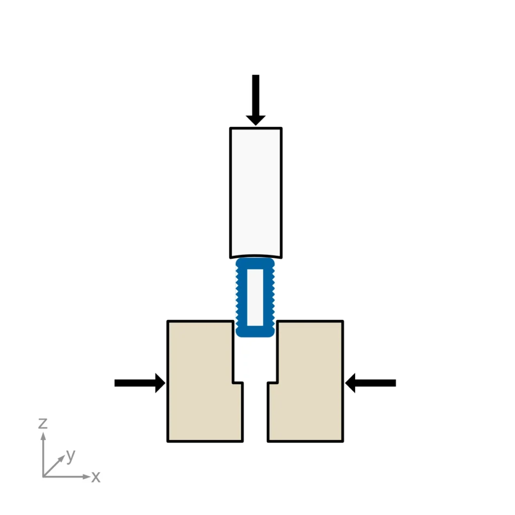 Schematic view of a cage impact test according to ASTM F3631