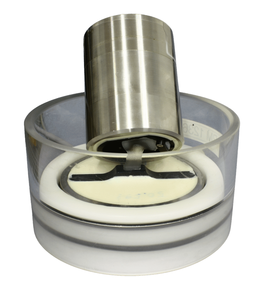 Photograph of components embedded for a TMJ wear test